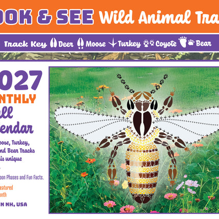 2027 Wild Animal Track Designs Wall Calendar — Nature & Wildlife Gift