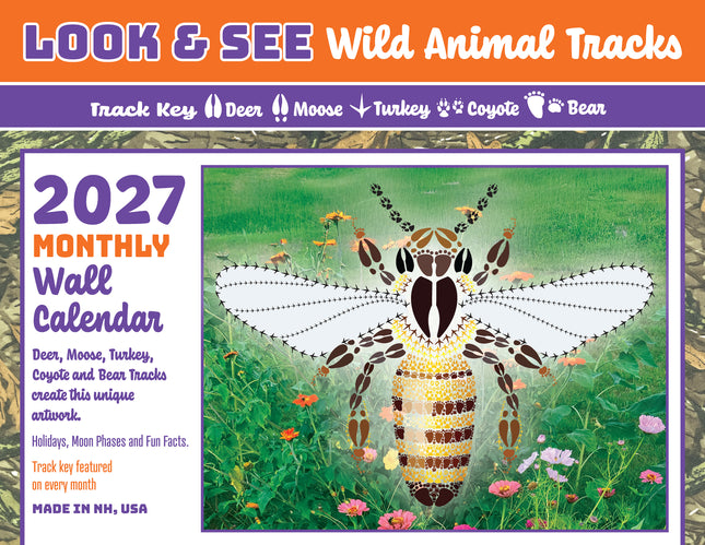 2027 Wild Animal Track Designs Wall Calendar — Nature & Wildlife Gift