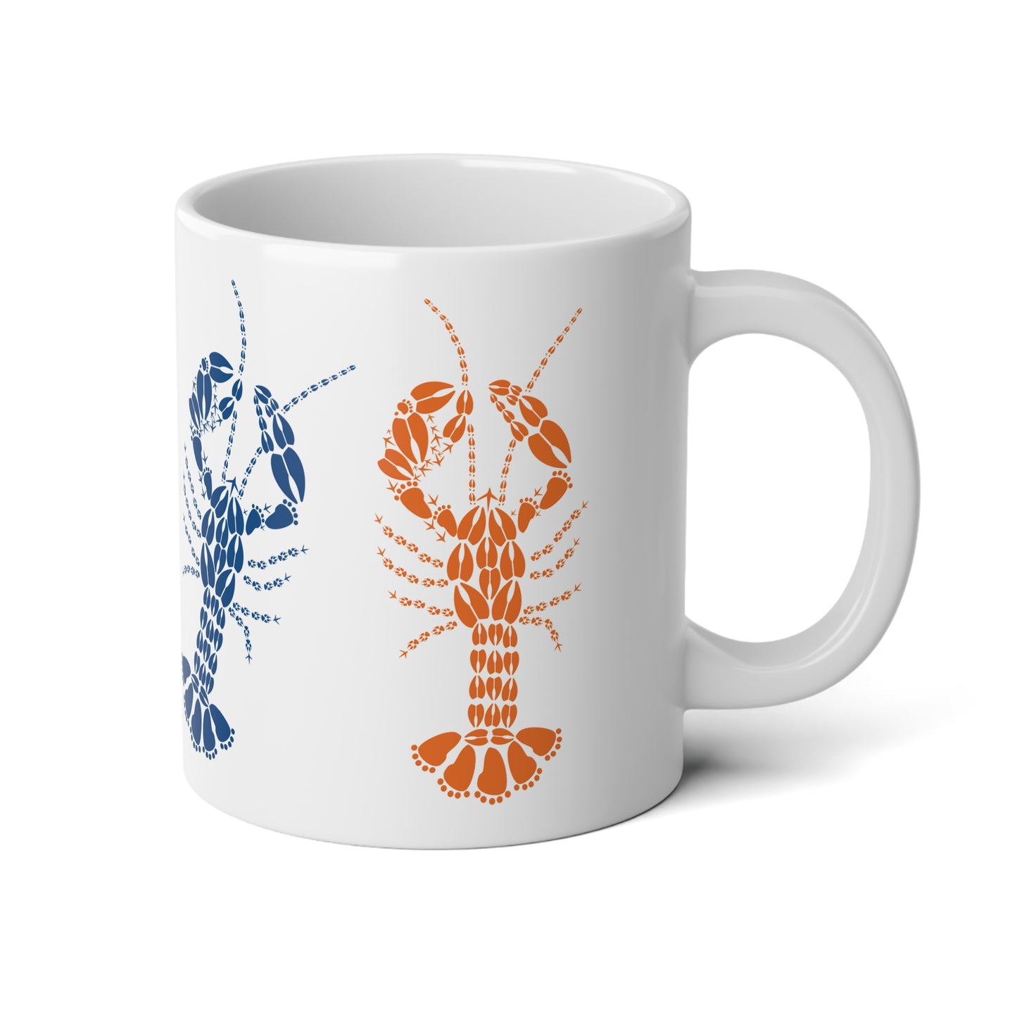 Multi Colored Lobster Tracks Jumbo Mug, 20oz