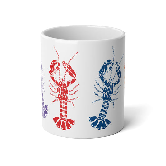 Multi Colored Lobster Tracks Jumbo Mug, 20oz