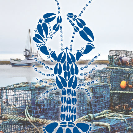 Blue Lobster Notecards 6 Pack — Wild Animal Track Designs Coastal Stationery