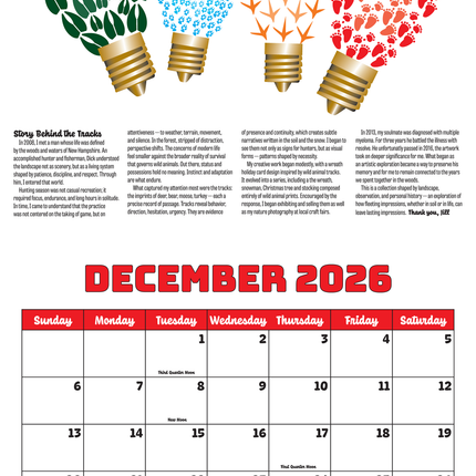 2027 Wild Animal Track Designs Wall Calendar — Nature & Wildlife Gift