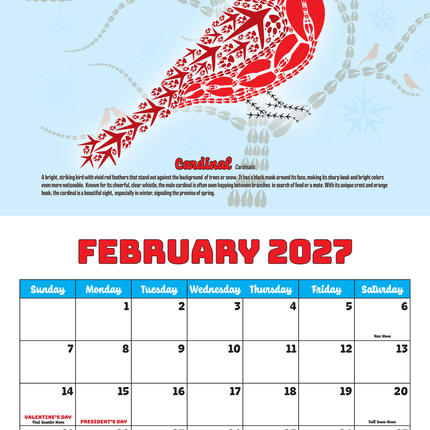2027 Wild Animal Track Designs Wall Calendar — Nature & Wildlife Gift