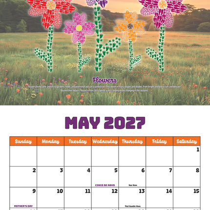 2027 Wild Animal Track Designs Wall Calendar — Nature & Wildlife Gift