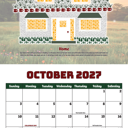 2027 Wild Animal Track Designs Wall Calendar — Nature & Wildlife Gift