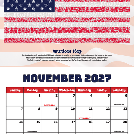 2027 Wild Animal Track Designs Wall Calendar — Nature & Wildlife Gift