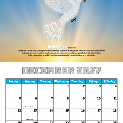 2027 Wild Animal Track Designs Wall Calendar — Nature & Wildlife Gift