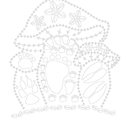 Wild Animal Track Coloring Pages  - 11x14