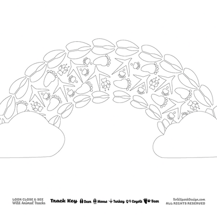 Wild Animal Track Coloring Pages  - 11x14