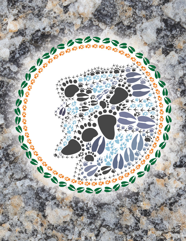 Old Man of the Mountain Note Card — Wild Animal Track Designs