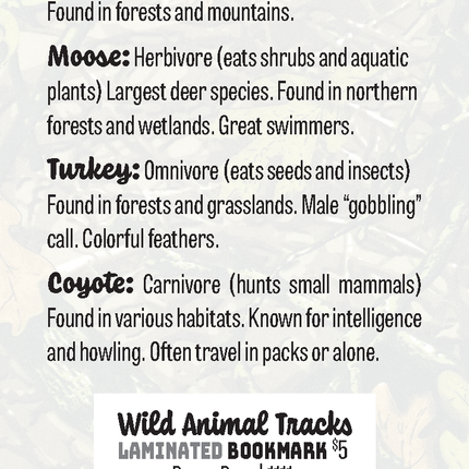 Peace Dove | Wild Animal Tracks Bookmark