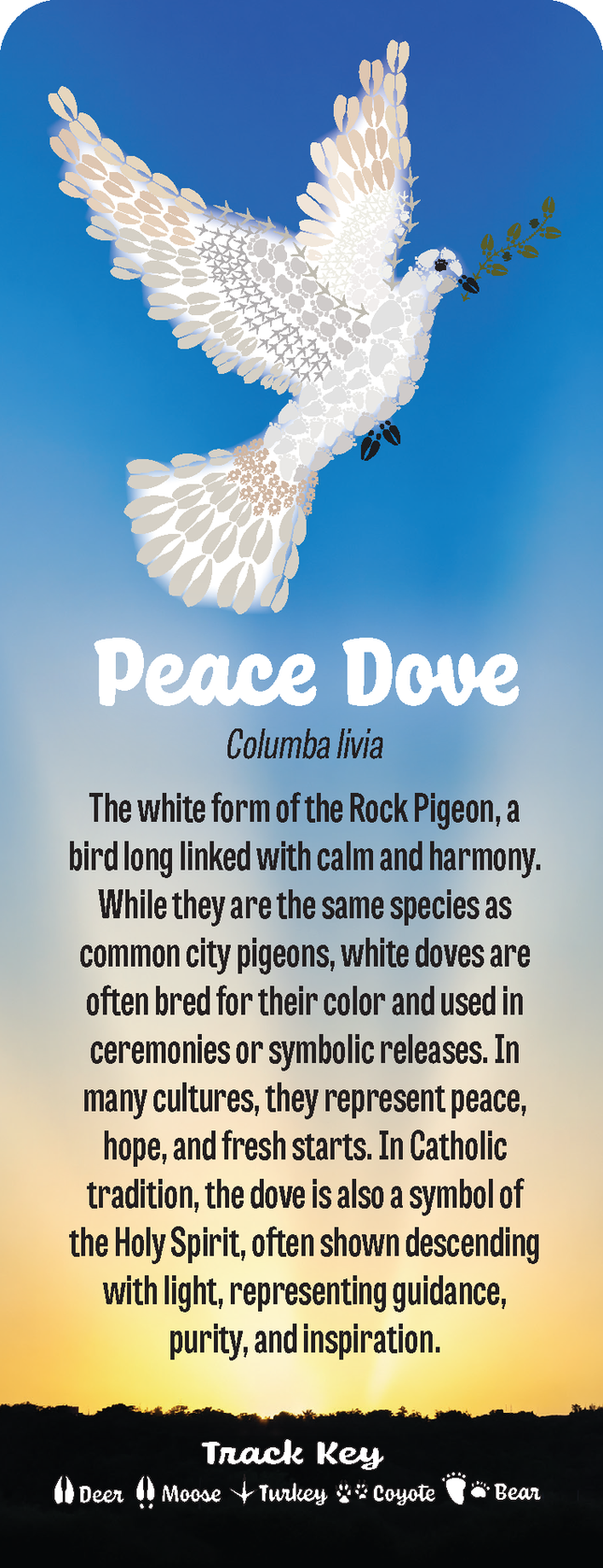 Wild Animal Tracks Peace Dove Nature Bookmark
