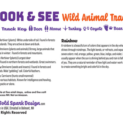 Rainbow Stationery Note — Wild Animal Track Designs Colorful Gift