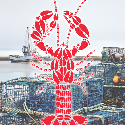 Red Lobster Stationery Note — Wild Animal Track Designs Coastal Gift