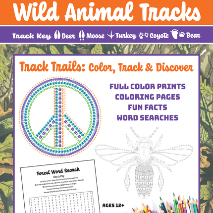 Track Trails: Color, Track & Discover — Wild Animal Track Designs Activity Book