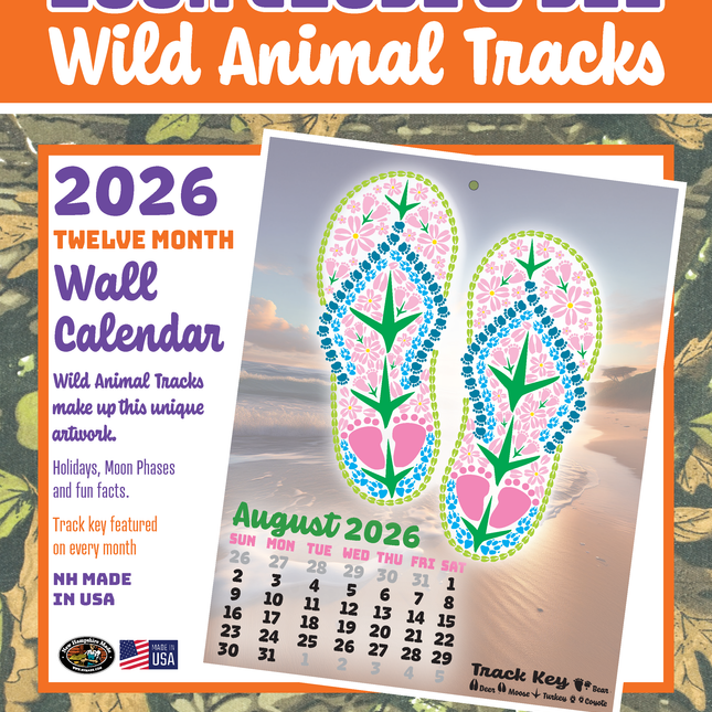 2026 Wild Animal Track Calendar