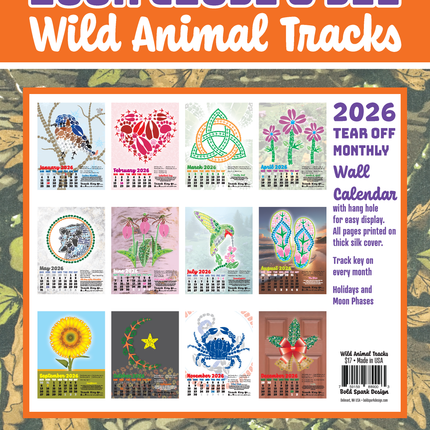 2026 Wild Animal Track Calendar