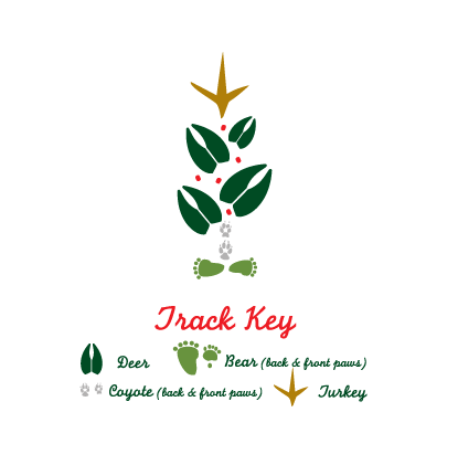8 Christmas Tree Card Cello Pack - Animal Track Designs