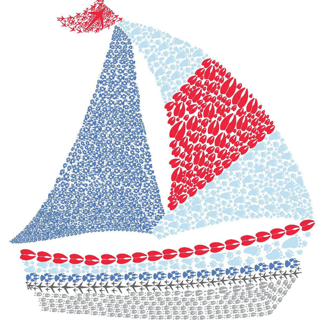 8 Sailboat Note Card Cello - Animal Track Designs